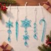 Snowflake Icicle Ornaments 20 Pieces Acrylic Festive Snowflake Pendants Christmas Icicle Drop Ornaments For Thanksgiving Wedding