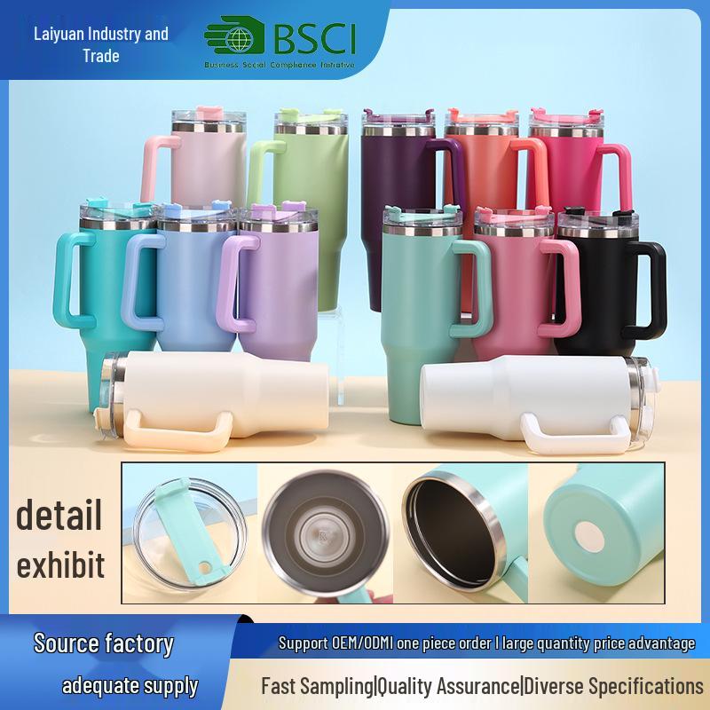 Large Capacity 40oz Insulated Stainless Steel Car Cup with Handle - Portable Outdoor Ice King Cup