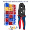 9-Inch Two-Color Model 30J Crimping Pliers with 370 Pre-insulated Terminals Set