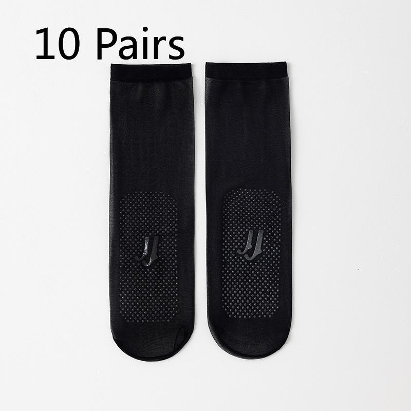 10 Pairs of Women's Summer Thin Anti Hook Thread Anti Slip Toe Transparent Wear Resistant Invisible Crystal Stockings
