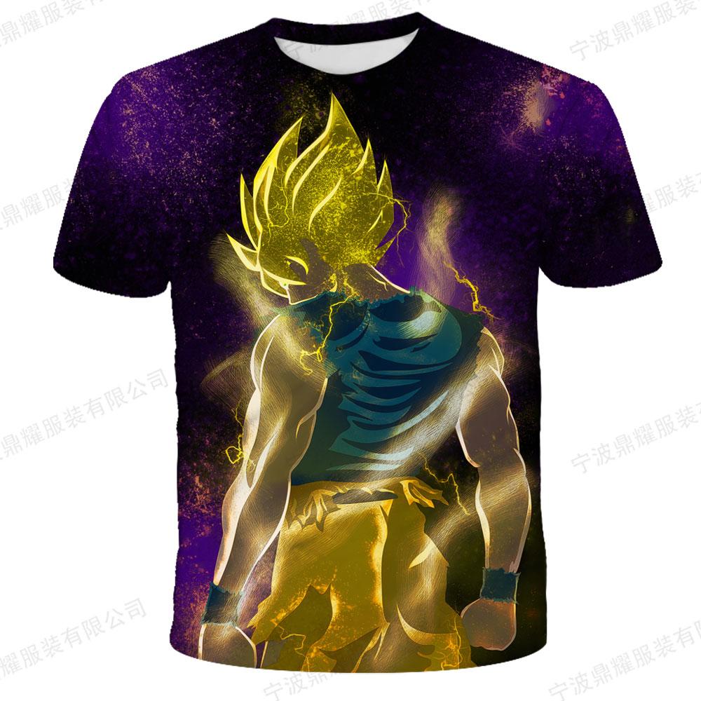 3-14Å Barn Goku Vegeta T-shirts Pojkars Dragon Ball Z T-shirts Lös T-shirt Anime T-shirt Tecknad Toppar Barn Sommar Pojke Kort Ärm