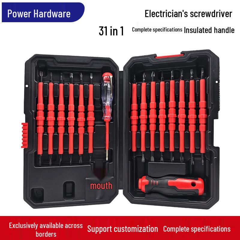 31-in-1 Insulated Electrician's Screwdriver Set - Phillips, Flathead & Specialty Tools