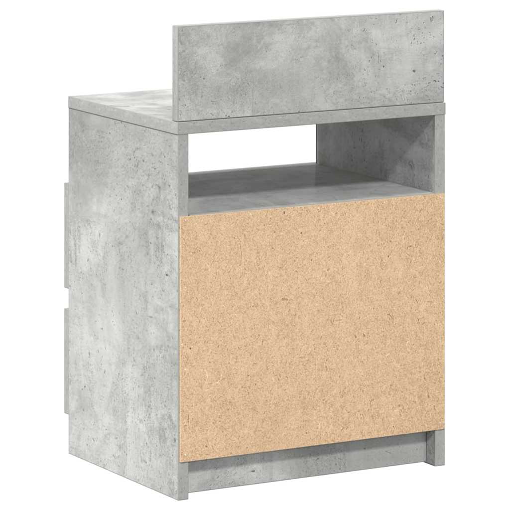 Nightstand with 2 Drawers Concrete Gray 40 X 33 X 60 Cm