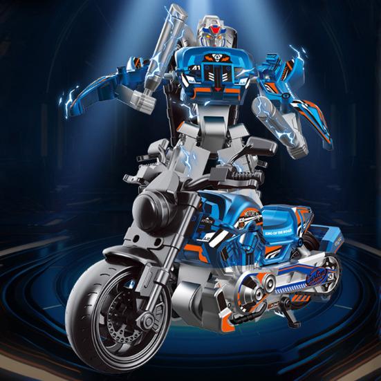 Transforming Robot Motorcycle Toy Movable Joints Educational Transformable Motorbike Deformation Robot Model Toddlers Boys Birthday Gift