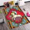 Golden Menorah Star David Vintage Floral Frame Black Background Anti-slip Area Rug Living Room Bedroom Religious Holiday Decor Floor Mat