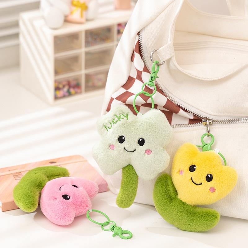 Cartoon Simulation Sprinkler Kettle and Flowers Tulips Lucky Grass Doll Plush Toys Schoolbag Pendant Keychain