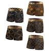Luxurious Black & Gold Men's 3D Pouch Boxer Briefs - Antibacterial Pure Cotton