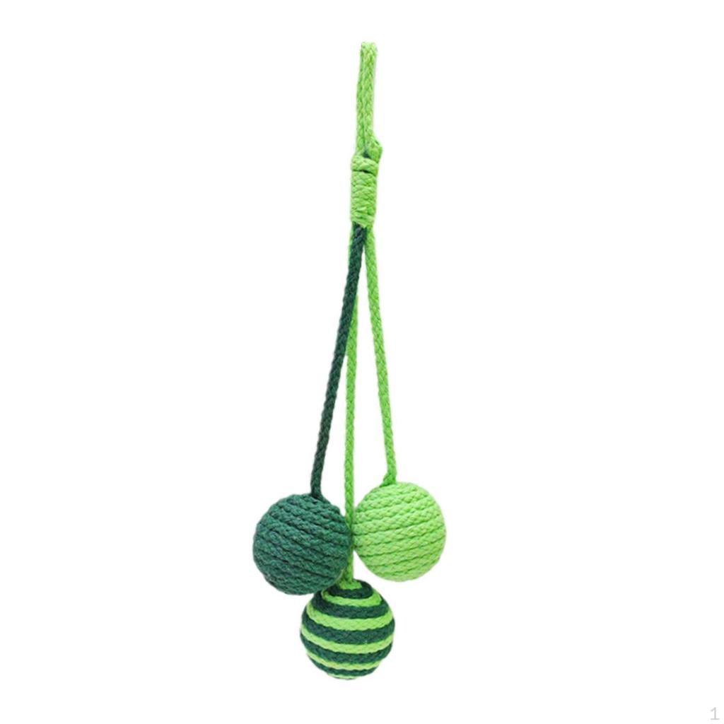 3 Pieces Sisal Ball for Cats Pet Toy Hanging Rope Interactive Jute Scratching Post Suitable