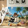 We Bare Bears Print Flannel Blanket High Quality Warm Comfortable Cover for All Seasons Perfect for Gifts Home Decor