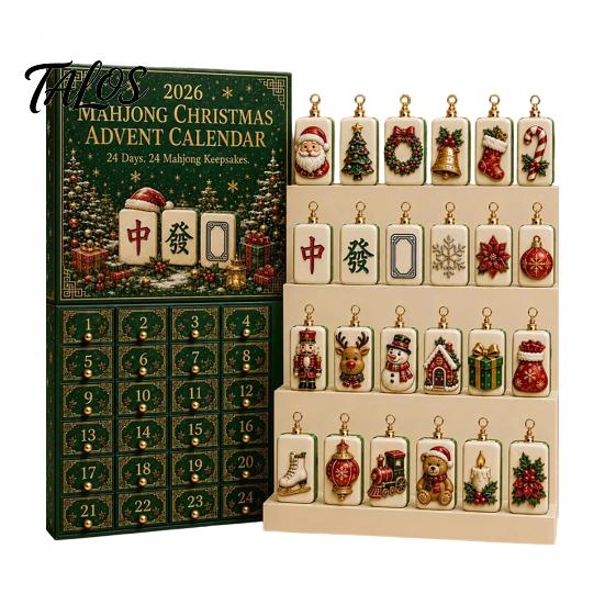Saisonale Countdown-Box Heritage Acryl Adventskalender, Dekorative Hängeverzierung, Langlebige Leichte Balkonanhänger Jalousie für Zuhause Schlafzimmer