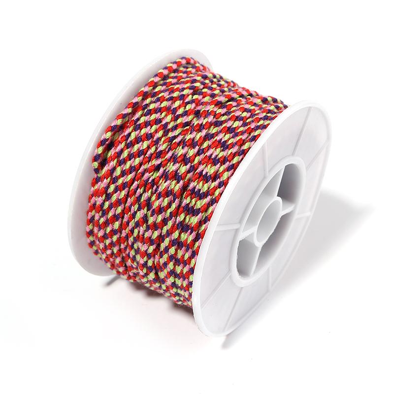 25M/Roll Colorful Cotton Thread Rope Four-Strand Braided Twist Cord for Jewelry Making DIY Bracelet Decoration Lanyard Supplies