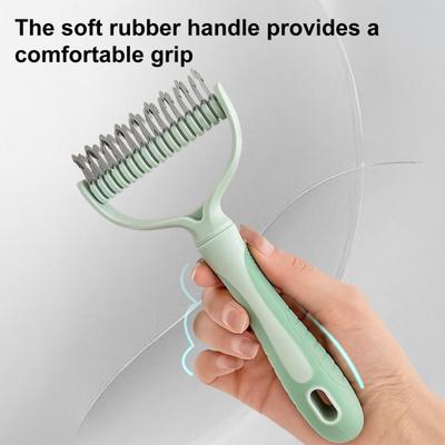 Deshedding Dog Brush for Long Haired Dogs Cats Undercoat Shedding Rake for Dematting Detangling Matted Fur And Knots Pet Grooming Supplies
