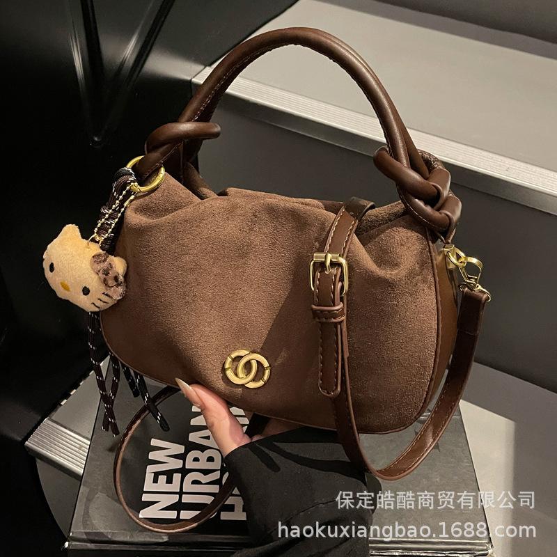 Handbag Bag Women's 2025 New Autumn and Winter Fashion High-end Sense Retro Commuter Women's Bag One Shoulder Crossbody Dumpling Bag
