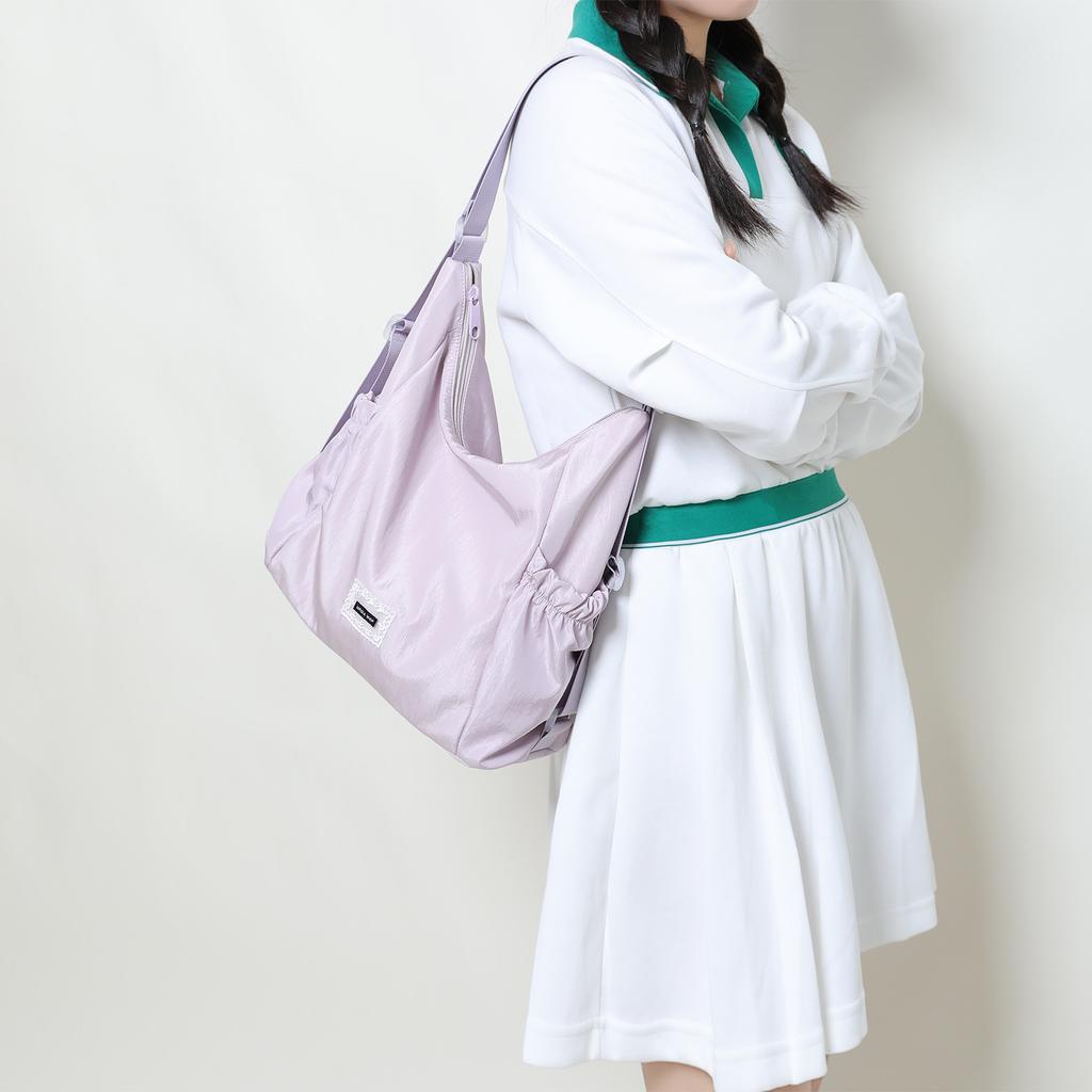 Summer New Silver Bag Tote Bag Women's Nylon Shoulder Bag Korean Girls' Bag Single Shoulder Dual Use Bag