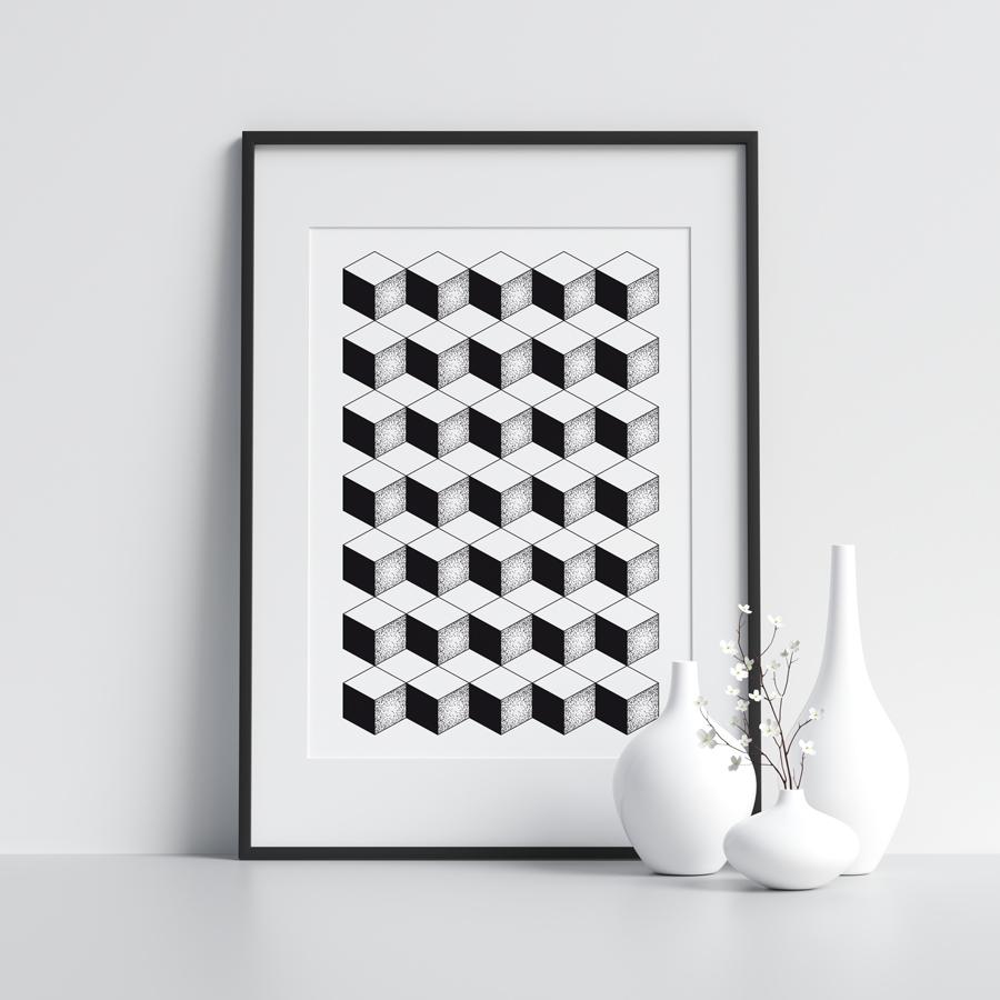 Black and White Pattern Poster
