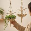 Resin Fairy Flower Pot Whimsical Girl Hanging Plant Basket  Cafe Decorations