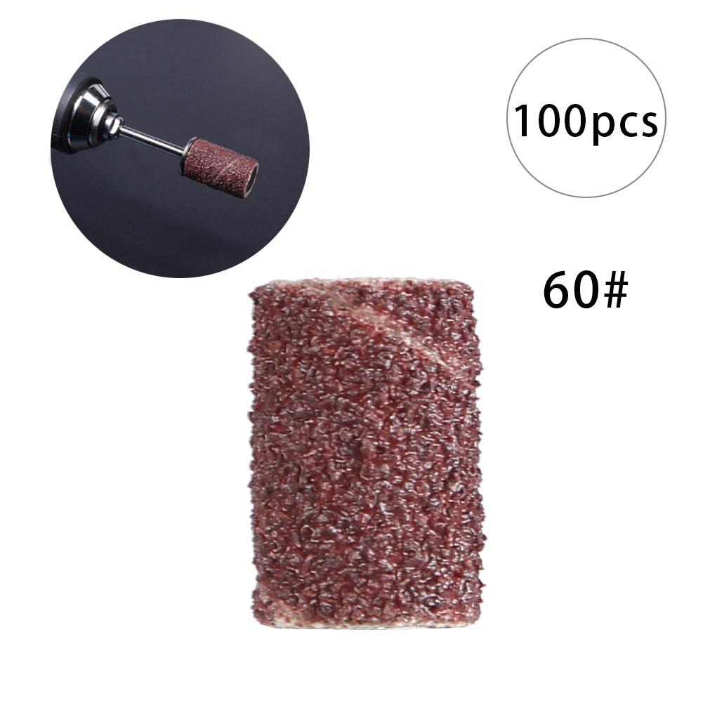 100pcs Nail Sanding Ring Grinding Head Sanding Band Ring Drill Bits Manicure Tool100pcs#60Coarse