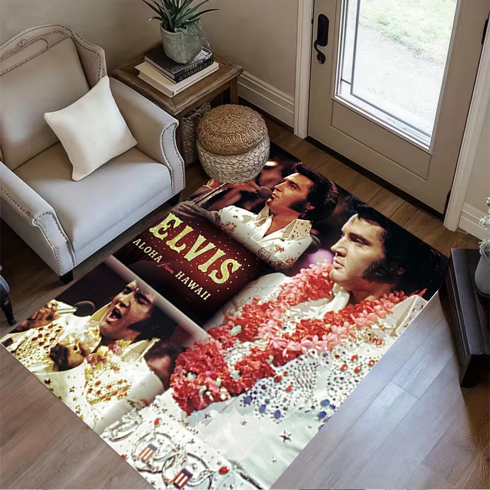 Elvis Presley Hawaii Concert Area Rug Design for Entryway Living Rooms Bedrooms Dormitory Anti-slip Rug Decorate Offices Wedding Party Gift