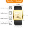 Square Watch with Genuine Leather 3ATM Water Analog Japanese Quartz Stylish Accessory Perfect for or As a Boyfriend Gift Men's Strap, Resistance