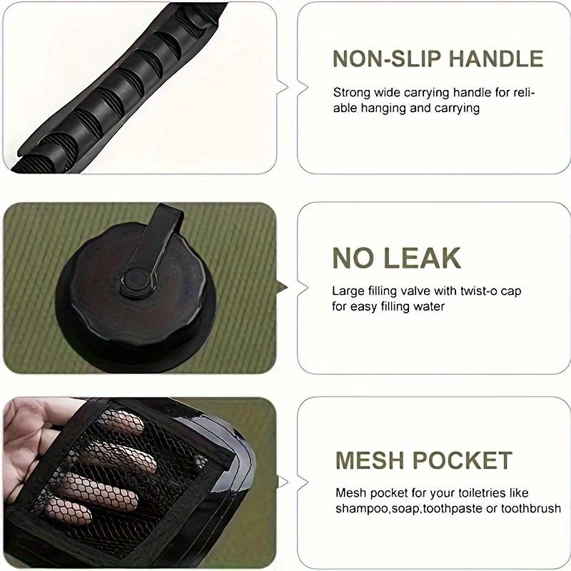 20L Solar Portable Shower Kit, Solar Heated Camping Shower Kit with Detachable Hose Shower Head, Small Shower, Suitable for Camping, Hiking, Traveling