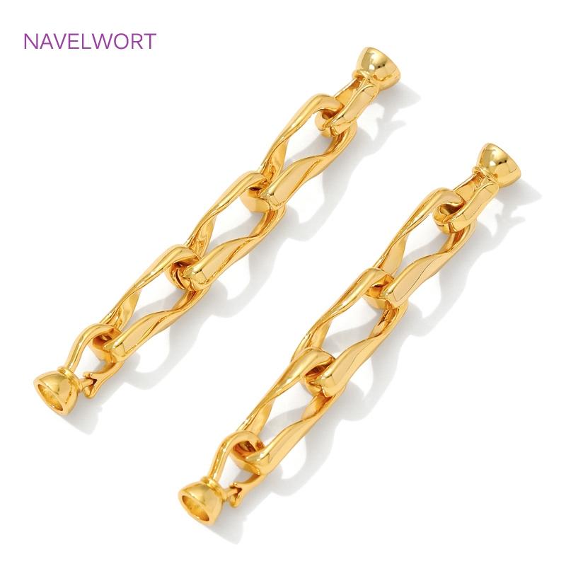 18K Gold Plated Brass Connectors Clasps,Fasteners For Bracelet Accessories,Clasp For Jewelry,DIY Necklace Making Supplies