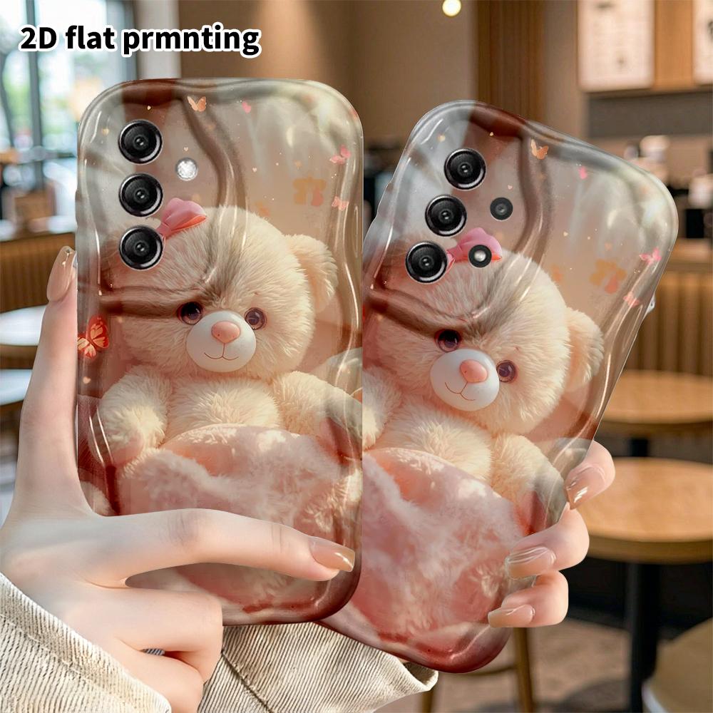 Phone Case: 2D Flat Samsung Galaxy A34 A35 M05 M06 S20 S22 S21 FE Plus 5G Protective Case, Warm Light Light Milk Bear, Christmas and Halloween Gift