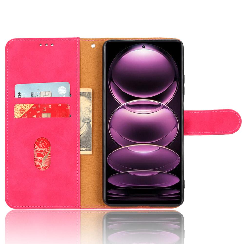 

For Xiaomi Redmi Note 12 Pro 5G/Note 12 Pro Speed 5G/Poco X5 Pro 5G Skin-touch Feeling Phone Case Wallet Stand Flip Shockproof PU Leather+TPU Cover Rose