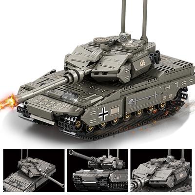Military WW2 MBT Army Tank Pieced Together Brick Heavy Tank Building Blocks Tank Model Boy Toy Gift