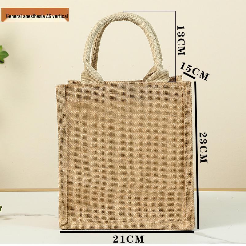 Hand-Painted Muji Jute Burlap Tote Bag for Christmas