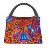 Huichol Traditional Native Thermal Insulated Lunch Bag Women Shamanic Ceremony Folk Art Portable Lunch Tote Meal Food Box