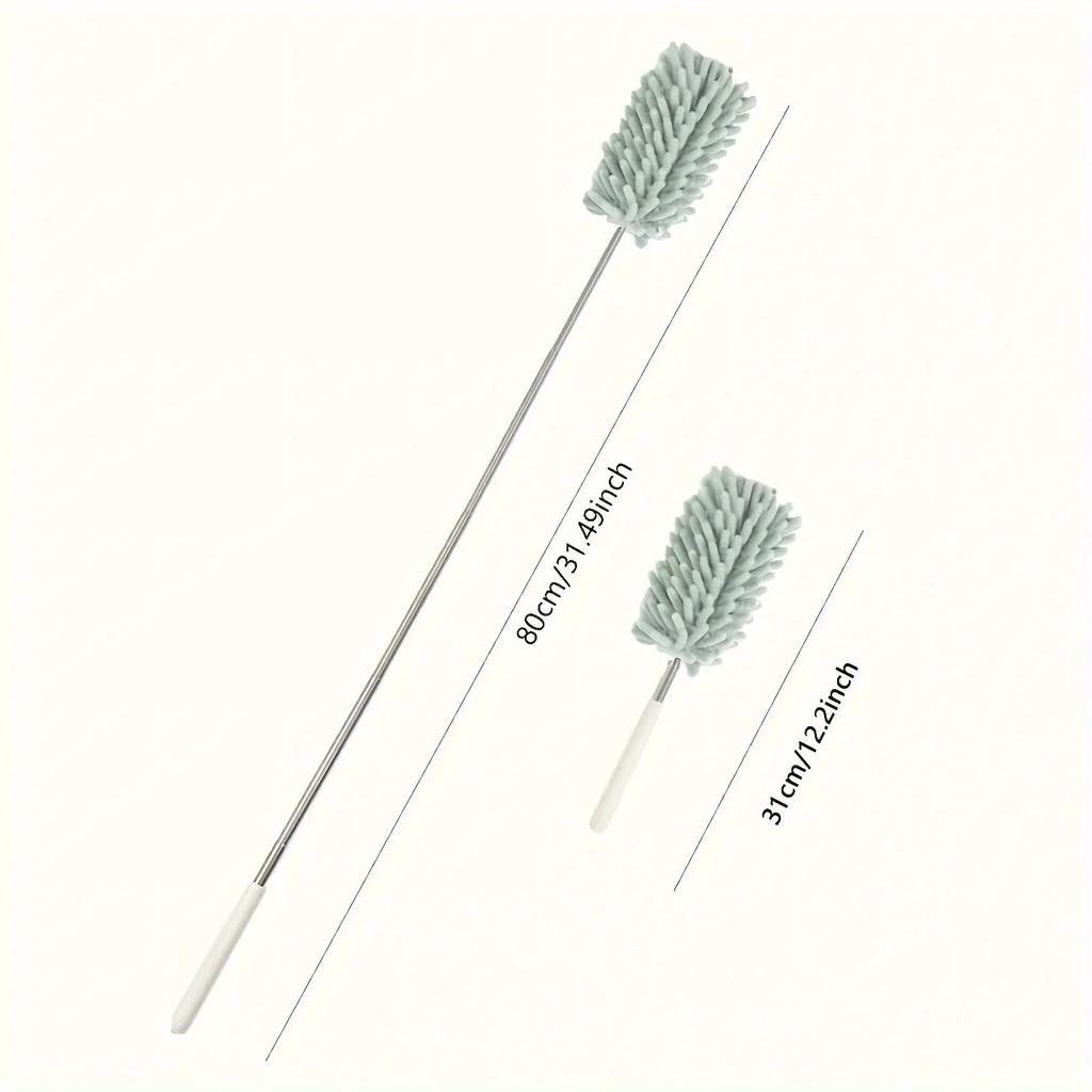 1pc-Washable Mini Telescopic Duster with Extendable Handle - Soft Chenille, Lint-Free, Multifunctional for Efficient Cleaning