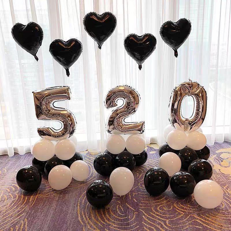 Honeymoon Room Wedding Scene Decor Set: Love Letter Balloons & Transparent Boxes