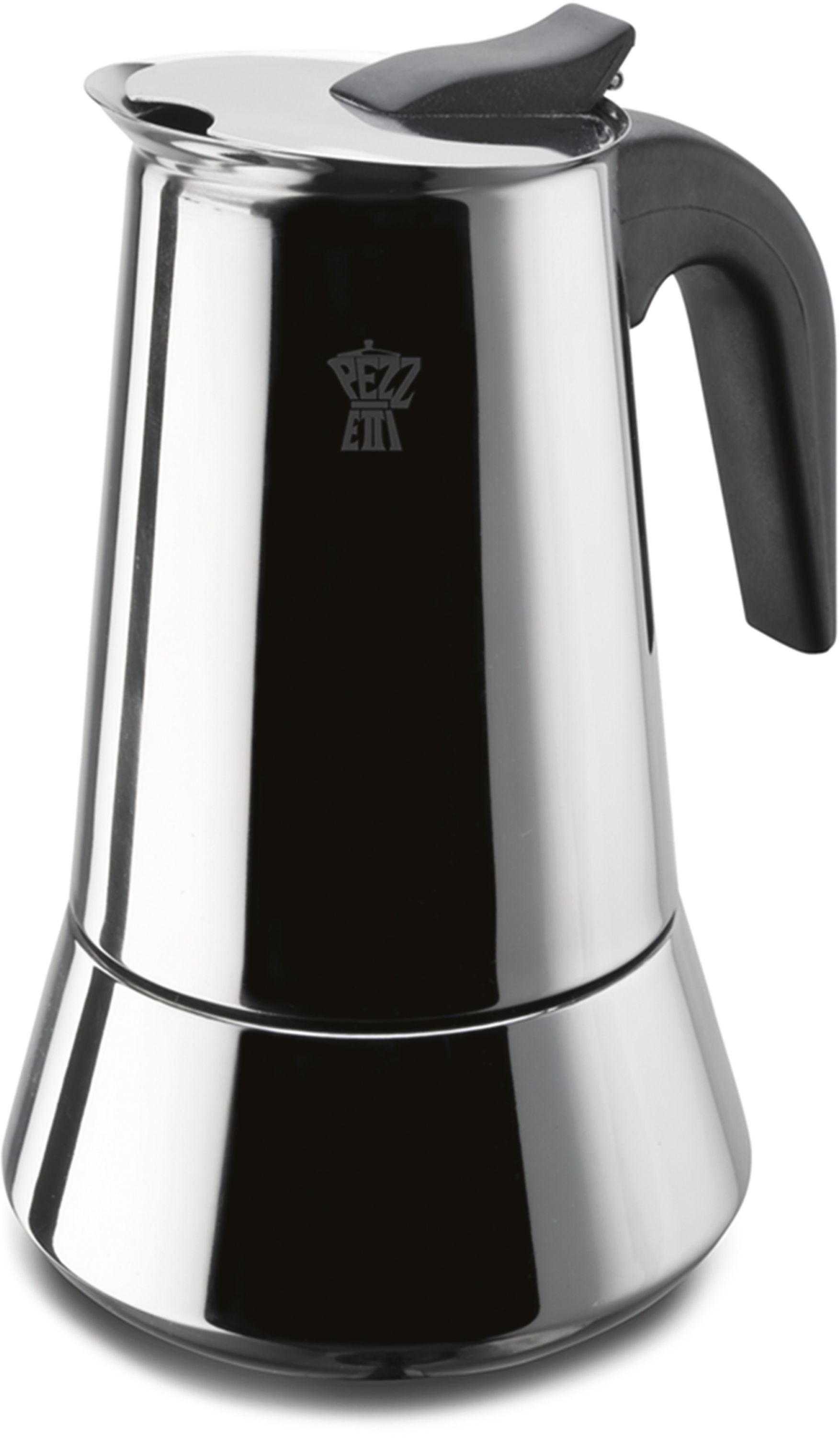 Italiaanse cafetière - PEZZETTI - STEELEXPRESS - Roestvrij staal - 10 kopjes - Alle warmtebronnen incl. inductie - Zilver