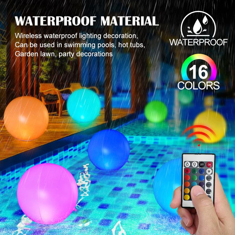 Large Led Balloon Inflatable Luminous Toy Blow Up Beach Large Waterproof For Water Pool Party Outdoor Balloons Garden  Led