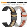 Czarno-pomarańczowa bransoleta ze stali nierdzewnej do Huawei Watch 4 4 Pro Ultimate Luksusowy metalowy pasek 22mm do Huawei Watch GT 3 GT 4 GT 5 Pro