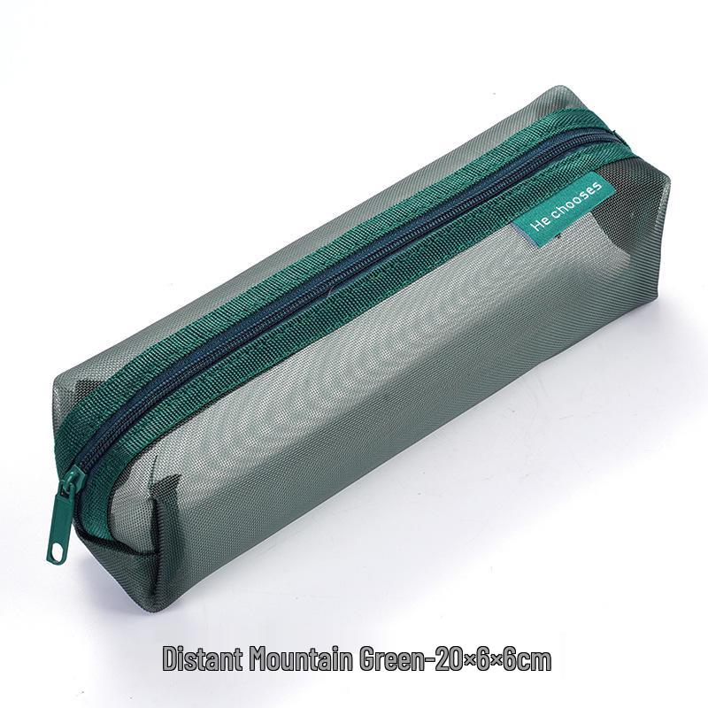 3D Minimalist Clear Mesh Pencil Case - Student Exam Large Capacity Portable Organizer