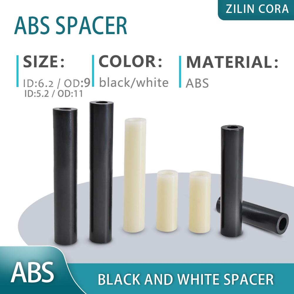 

9x6.2mm 11x5.2mm ABS Spacer Non-Threaded Plastic Round Standoff PCB Board Spacers Black White 3mm~50mm Length 11x5.2x50 (7pcs)