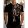 Fashion Men's Crew Neck Short Sleeve 3D Casual Color Printing Casual Short Sleeve Crew Neck T-Shirt