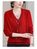 2025 Trendy Mom's Stylish Knit Cardigan: Spring/Fall Fake Two-Piece for Middle-Aged & Elderly Women