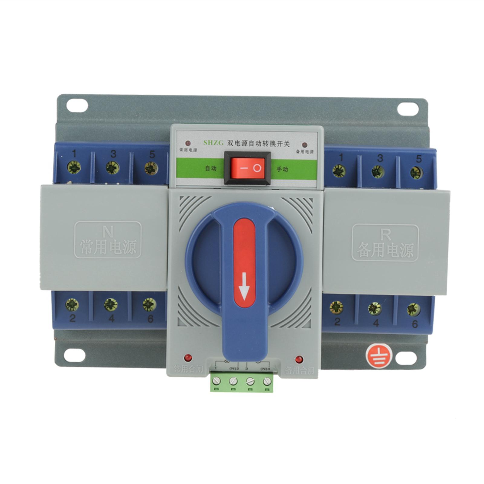 

1pc 400V 63A 3P Mini Intelligent Dual Power AutomaticTransfer Switch Circuit Breaker