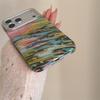 Colorful Rainbow Brushstroke Star Glitter Phone Case For iPhone 15 16 17 Pro Max INS Artistic Y2K Style Large Window Shockproof