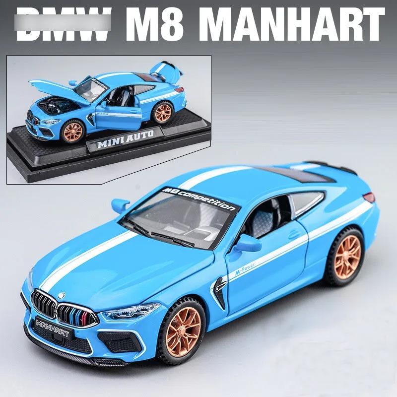 1/32 BWM-M8 Alloy Car Model High Simulation Diecasts Toy with Sound and Light Pull Back Vehicles Decoration Toys for Kids