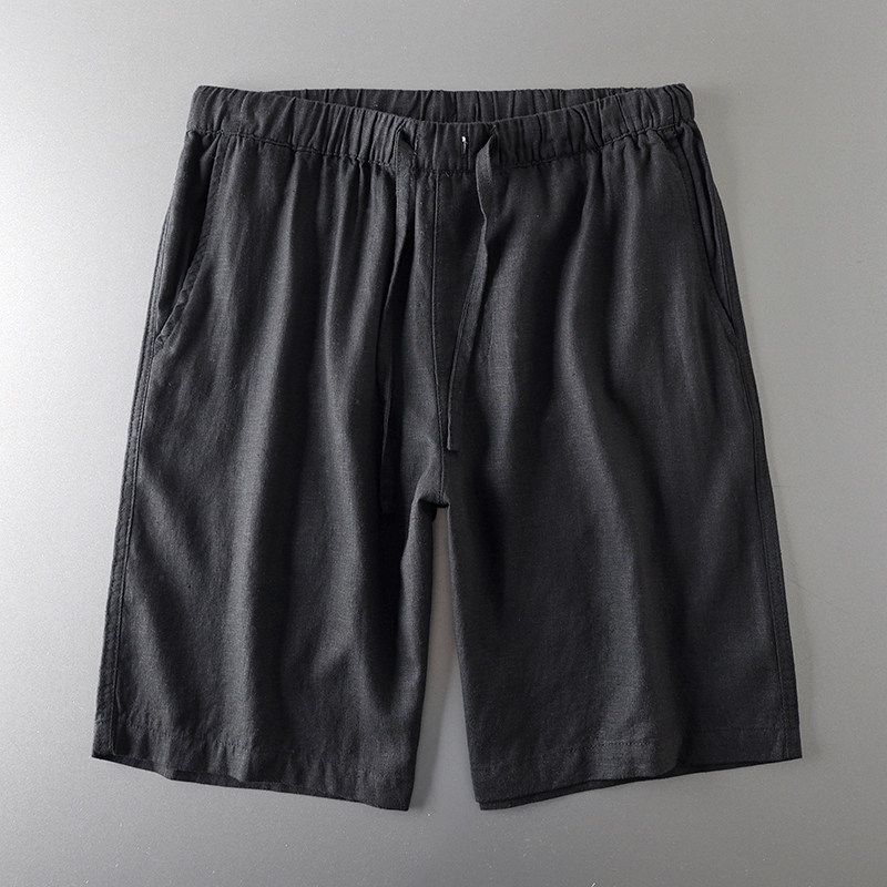 Cut Label Summer Thin Loose Men's Clothing Middle Pants Linen