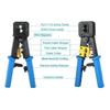RJ45 Crimping Tool Ethernet Crimper Cat6 Cat5 Cat5e RJ45 Pass Through Connectors R11/RJ12 Regular Ends with 50Pcs Connectors 50Pcs Covers