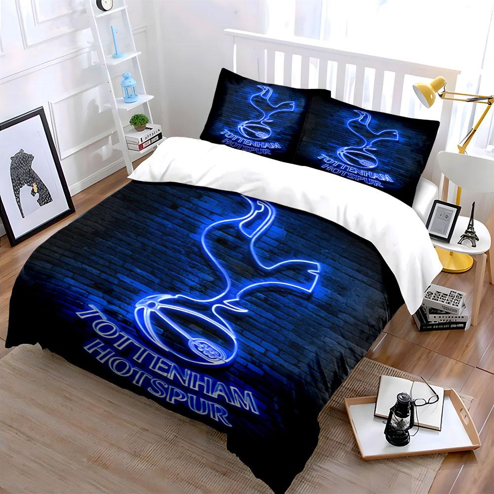 Blue neon cockerel logo. Bedding sets Duvet cover sets Duvet covers Pillowcases(1 * Duvet Cover 2 * Pillowcases without duvet insert)