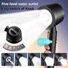 High Pressure Water Saving Filter Shower Head 5 Modes Handheld Shower Head One Button Stop Bathroom Accessories