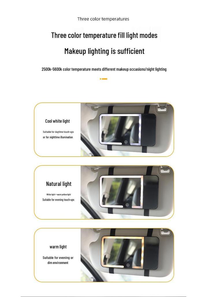 Rechargeable LED Car Makeup Mirror with 5x Magnification