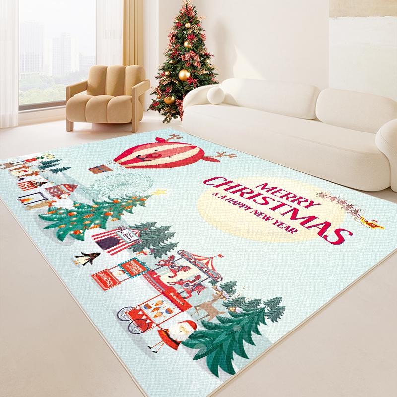 Christmas Living Room Decoration Carpet Large Area Anti-slip Rugs for Bedroom Thick Plush Study Rug Fluffy Soft Lounge Floor Mat