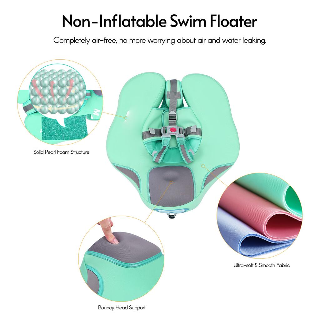 Non-Inflatable Baby   with Canopy Infant Lying Swimming   Pool Swim Trainer for 3-24 Months Baby