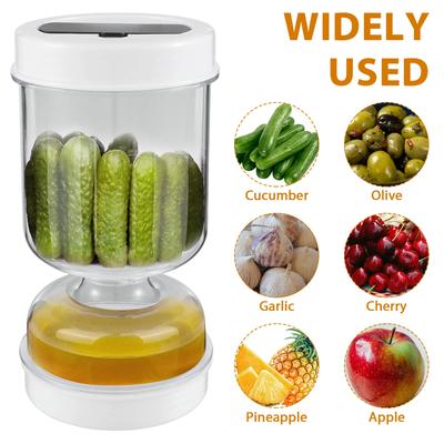 Newest Pickles Jar Dry and Wet Dispenser Reusable Pickle Olives Hourglass Jar Leakproof Food Storage Kitchen Food Separator Tool